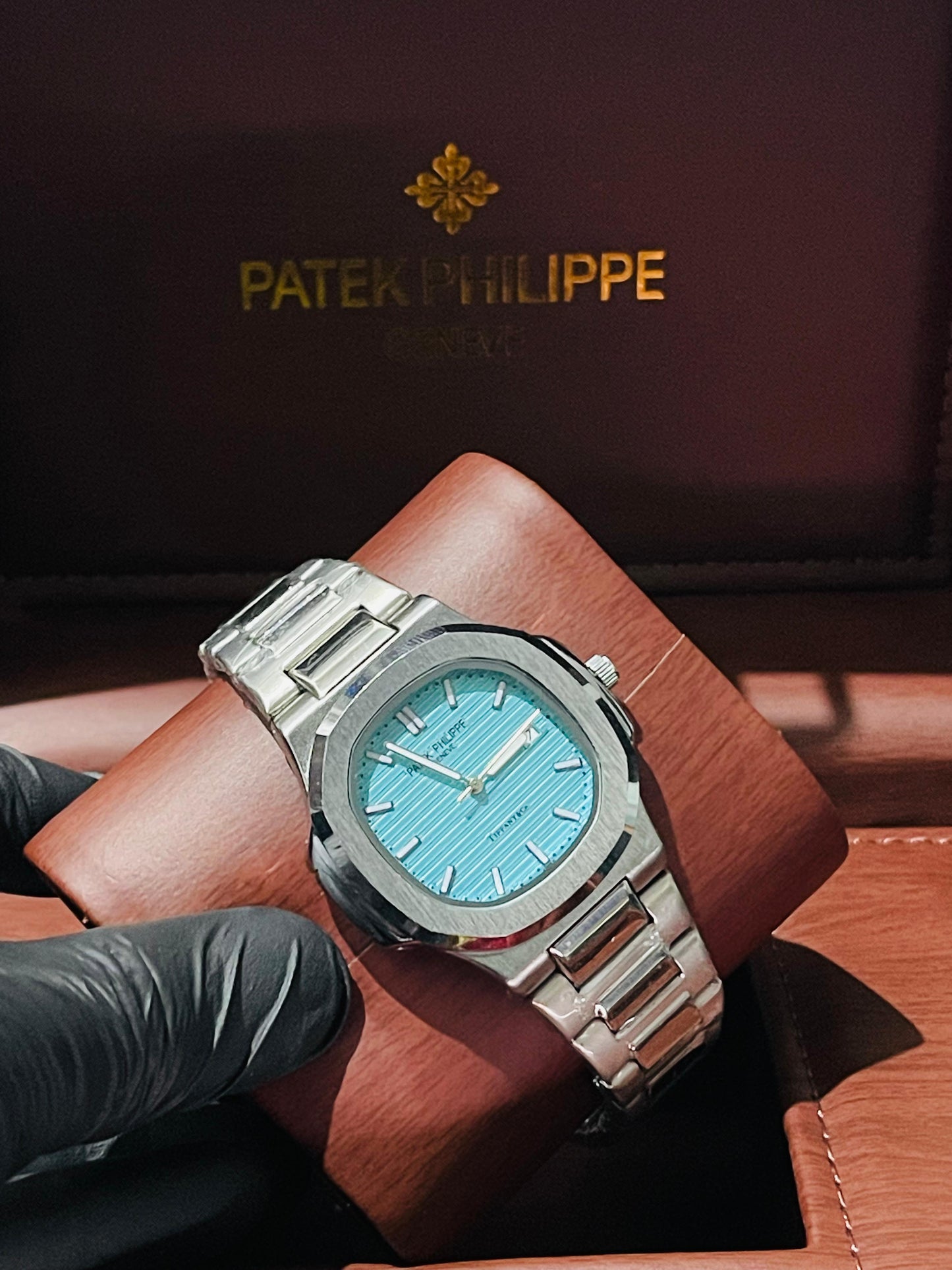 "PP Golden with Skyblue dial with date"