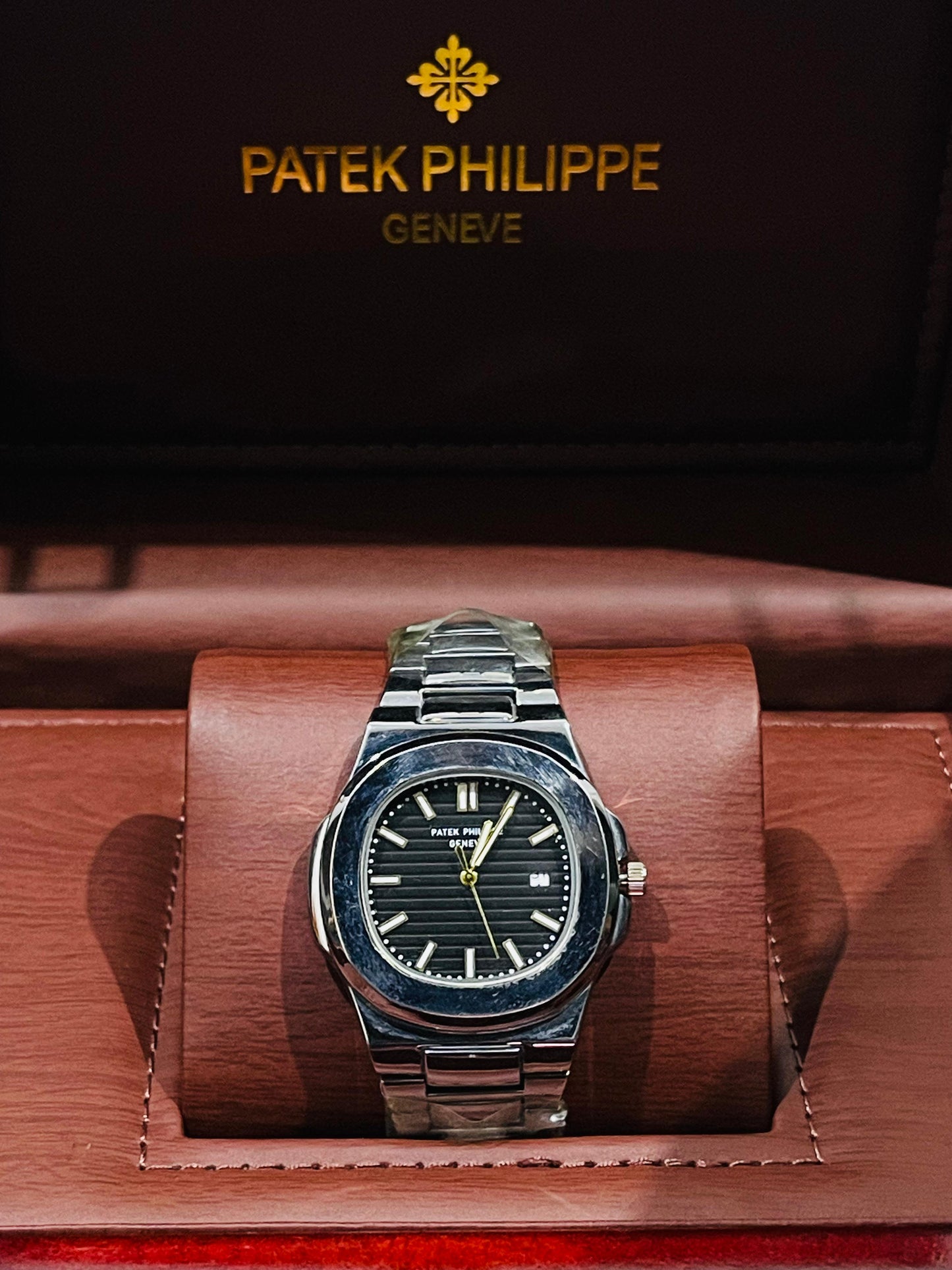 "PP Black with Black dial with date"