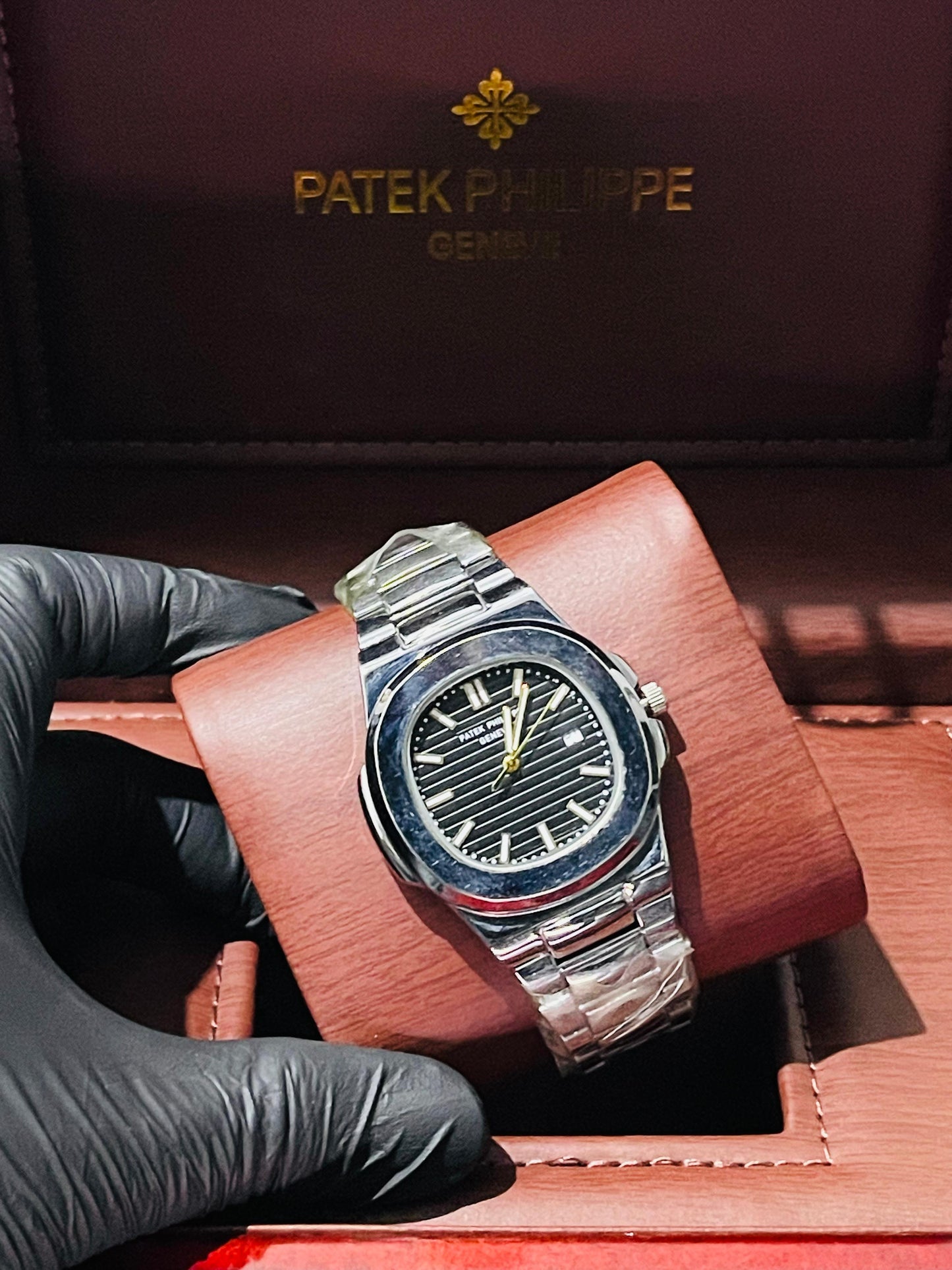"PP Black with Black dial with date"