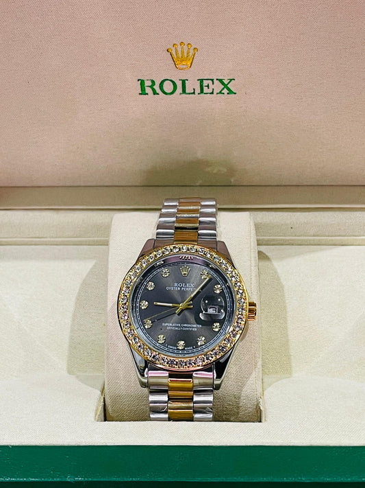 "Rolex oyster perpetual truetone with Golden dial with date"