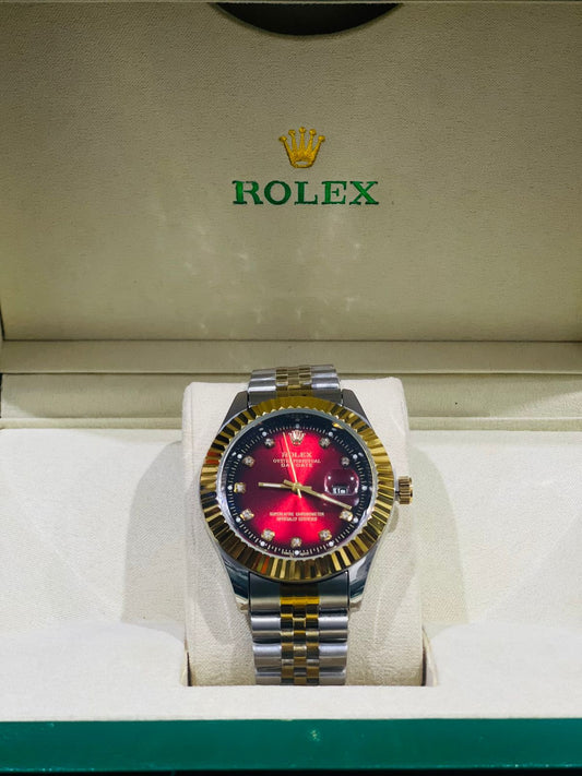 "Rolex oyster perpetual truetone with golen dial with date"