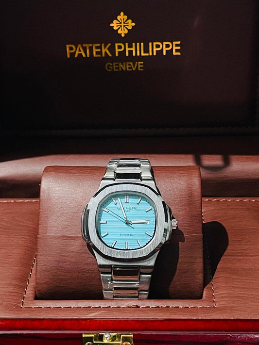 "PP Golden with Skyblue dial with date"