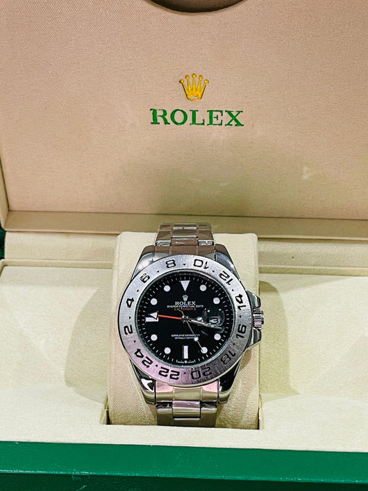 "Rolex submariner strap with rotating golden & black dial date just"