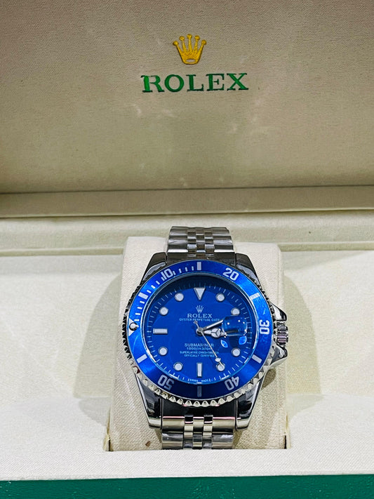 "Rolex submariner strap with rotating golden & black dial date just"